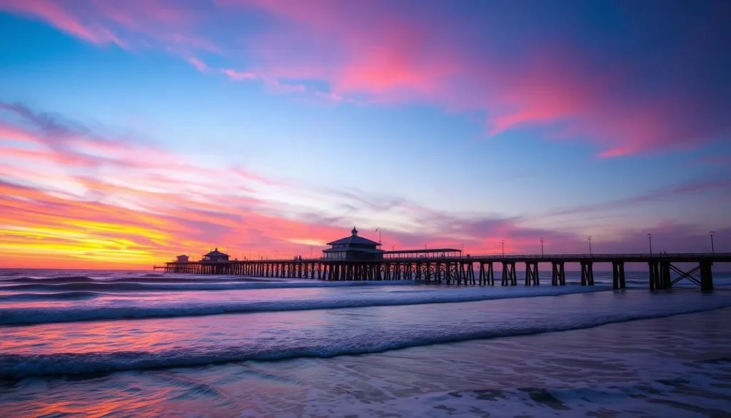 Image of the Hermosa Beach Pier at sunset