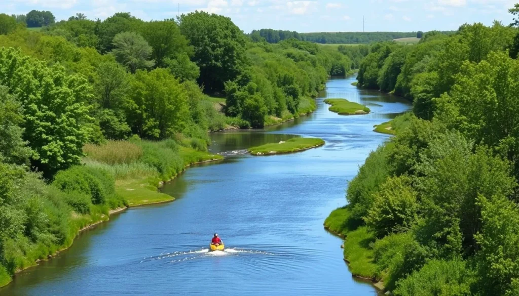 Image of the Iowa River Greenbelt with the Iowa River flowing through it