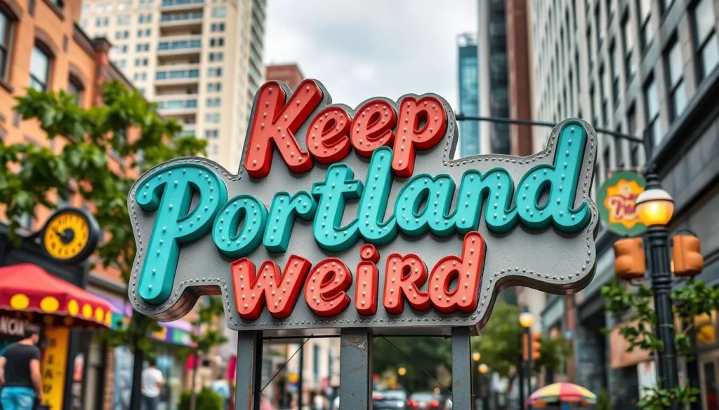 Image of the "Keep Portland Weird" sign