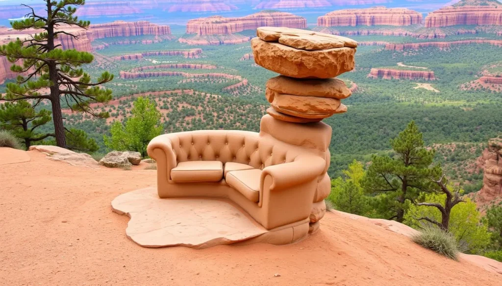 Image of the Living Room Lookout Trail with a unique sandstone formation resembling furniture