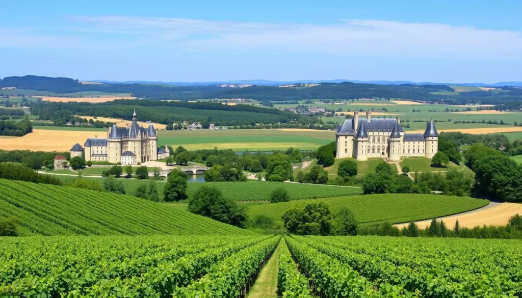 Image of the Loire Valley landscape with châteaux