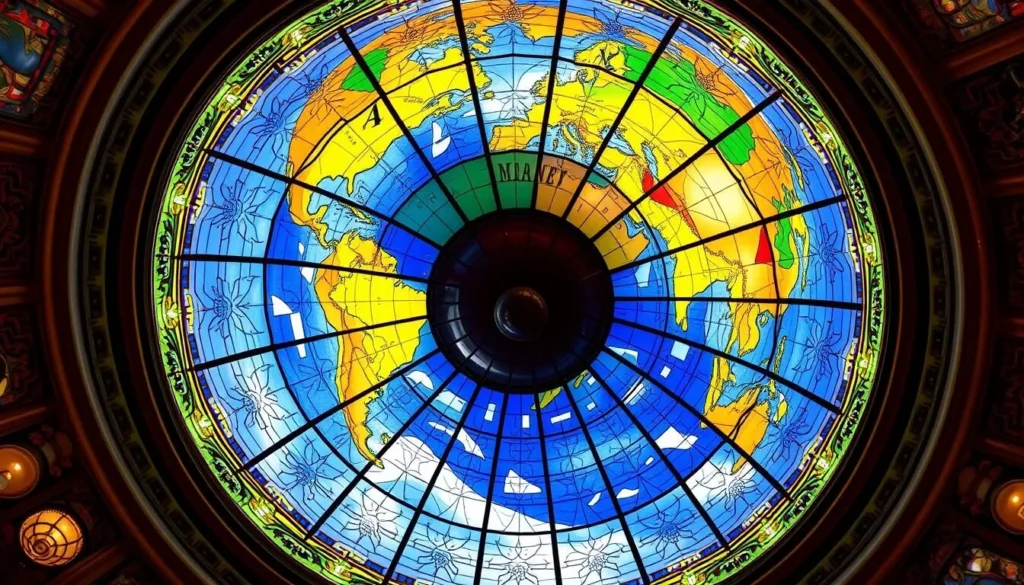 Image of the Mapparium's stained-glass globe