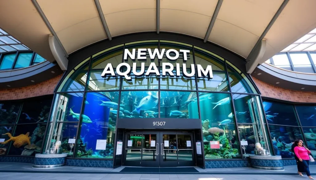 Image of the Newport Aquarium's main entrance or a notable exhibit