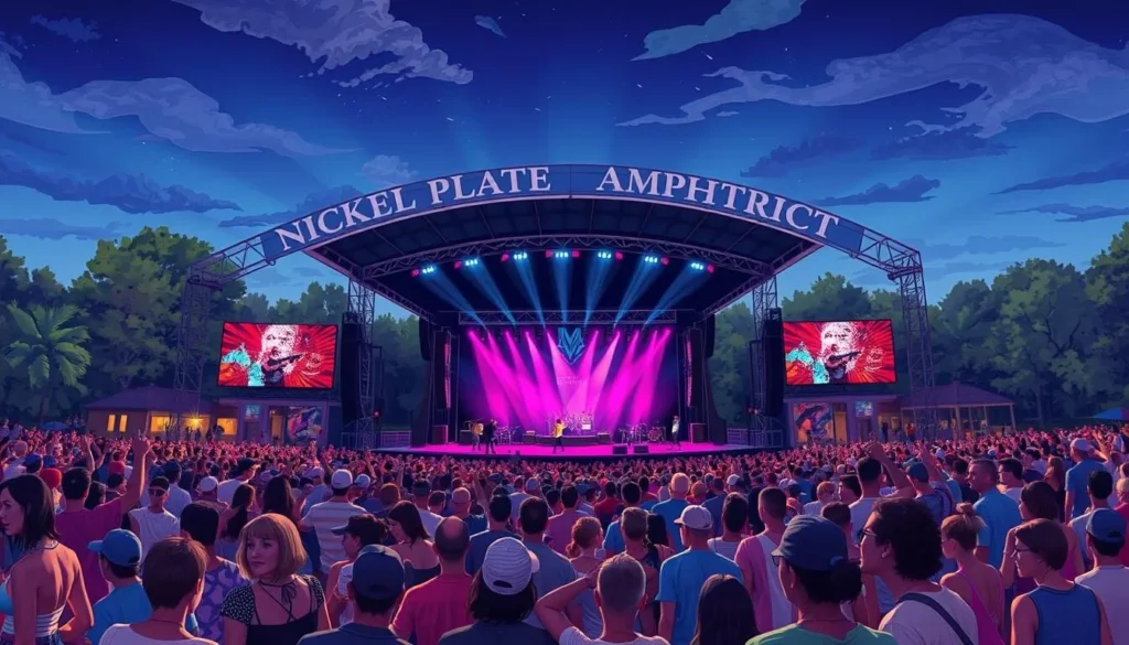 Image of the Nickel Plate District Amphitheater during a summer concert