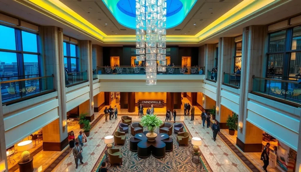 Image of the Omni Nashville hotel lobby Image of the Omni Nashville hotel lobby