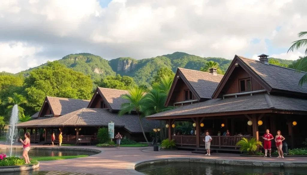 Image of the Polynesian Cultural Center's villages and live demonstrations.