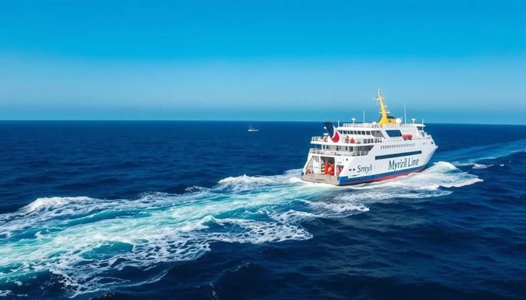 Image of the Smyril Line ferry MS Norrona sailing in the ocean