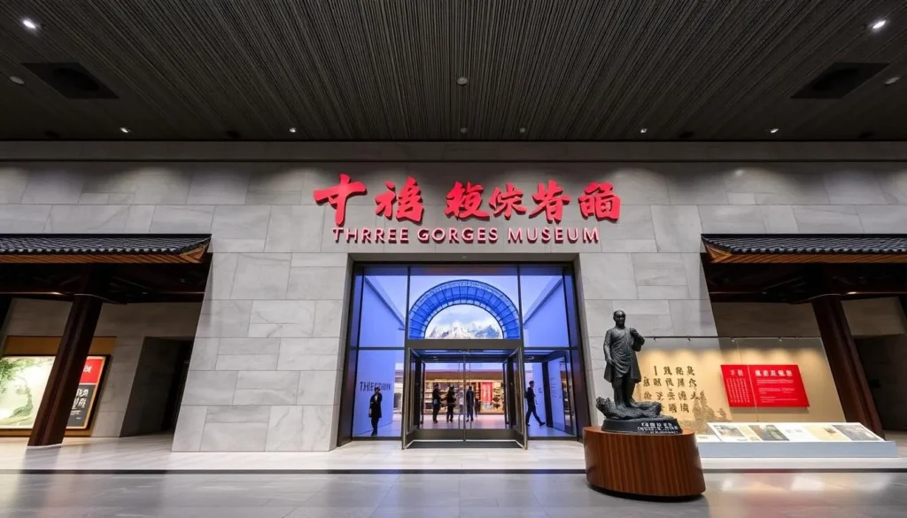 Image of the Three Gorges Museum's exterior or a notable exhibit
