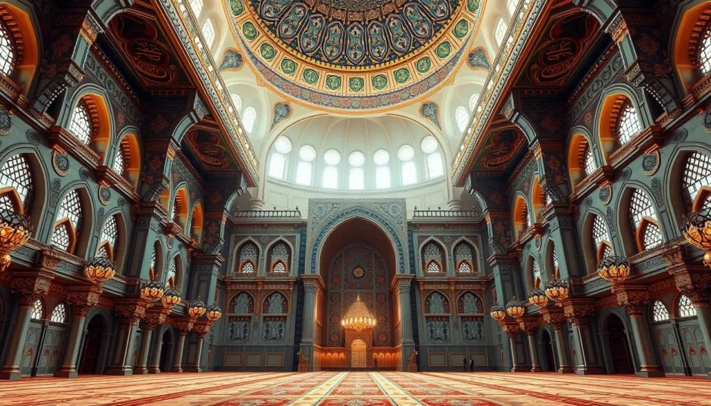 Image of the Umayyad Mosque's grand prayer hall