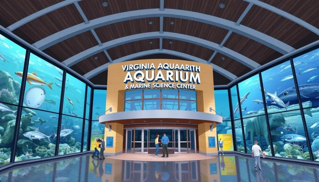 Image of the Virginia Aquarium & Marine Science Center's main entrance or a notable exhibit