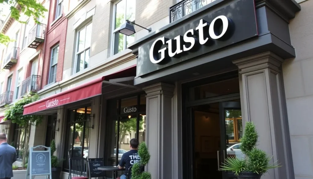 Image of the exterior of Gusto restaurant