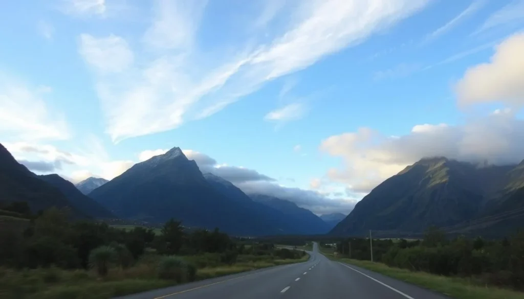 Image of the scenic road from Te Anau to Milford Sound