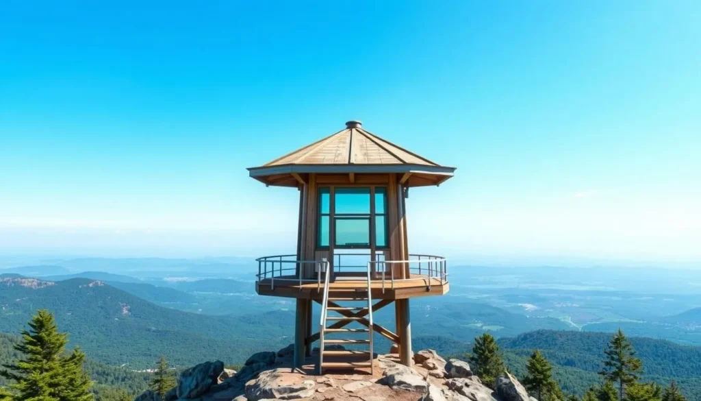 Image of the viewing tower at the summit of Prospect Mountain