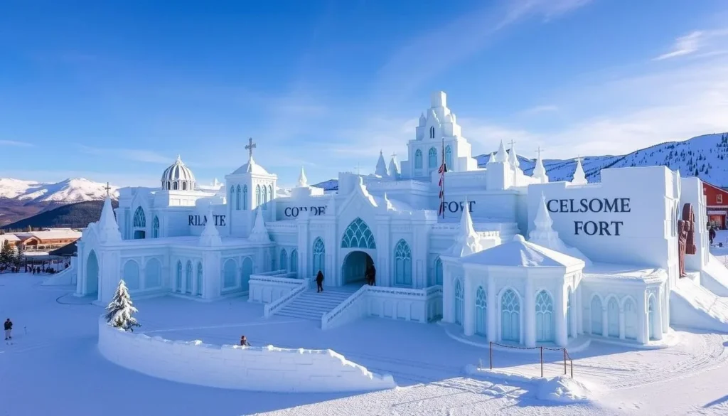 Image of the world's largest mountaintop snow fort at Keystone, Colorado
