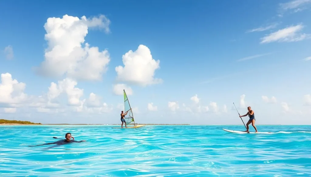 Image of various water sports activities in Palm Beach, Aruba