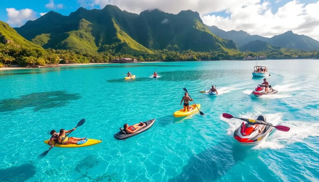 Image of various water sports in Rarotonga