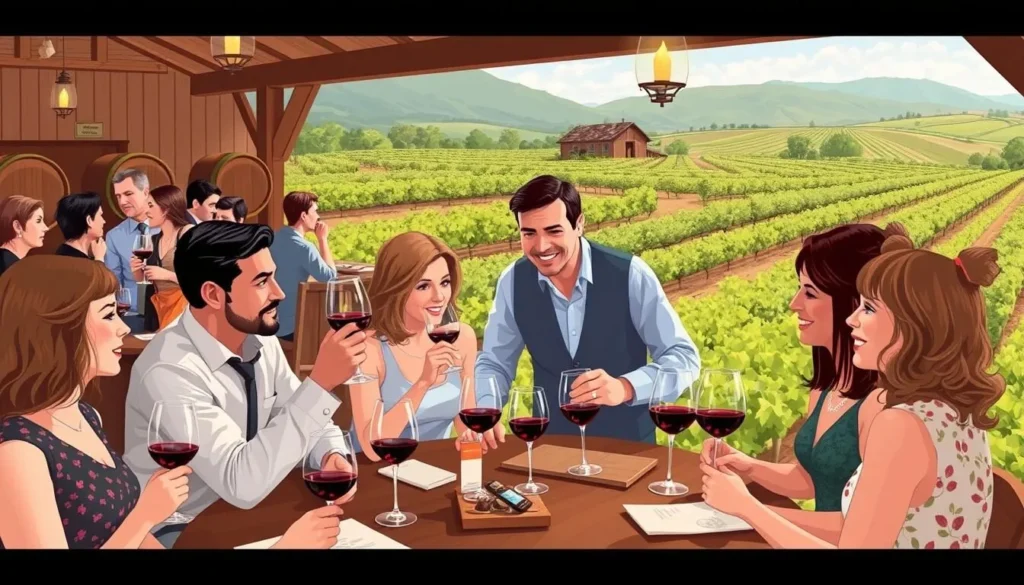 Image of wine tasting at Cowtown Winery