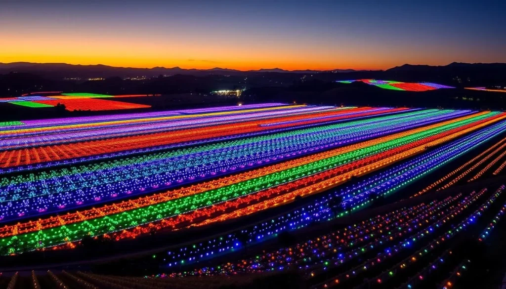 Imagine a 15-acre field transformed into a dazzling display of lights and colors, set amidst the rolling hills of Paso Robles wine country.