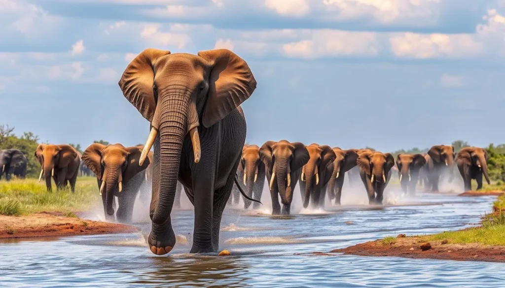 Imagine a majestic elephant herd roaming freely along the Chobe River.
