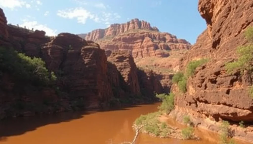 Imagine cruising through the majestic Katherine Gorge, surrounded by 70-meter-high red limestone cliffs.