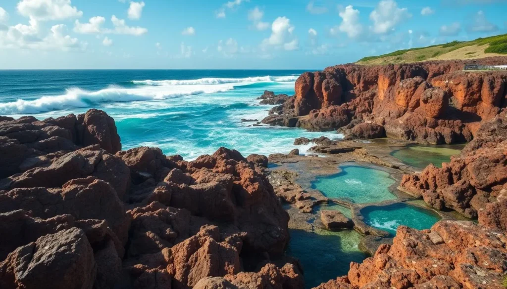 Imagine standing on the rugged east coast of Barbados, surrounded by striking coral rock formations and natural pools, with the Atlantic waves crashing against the shore.
