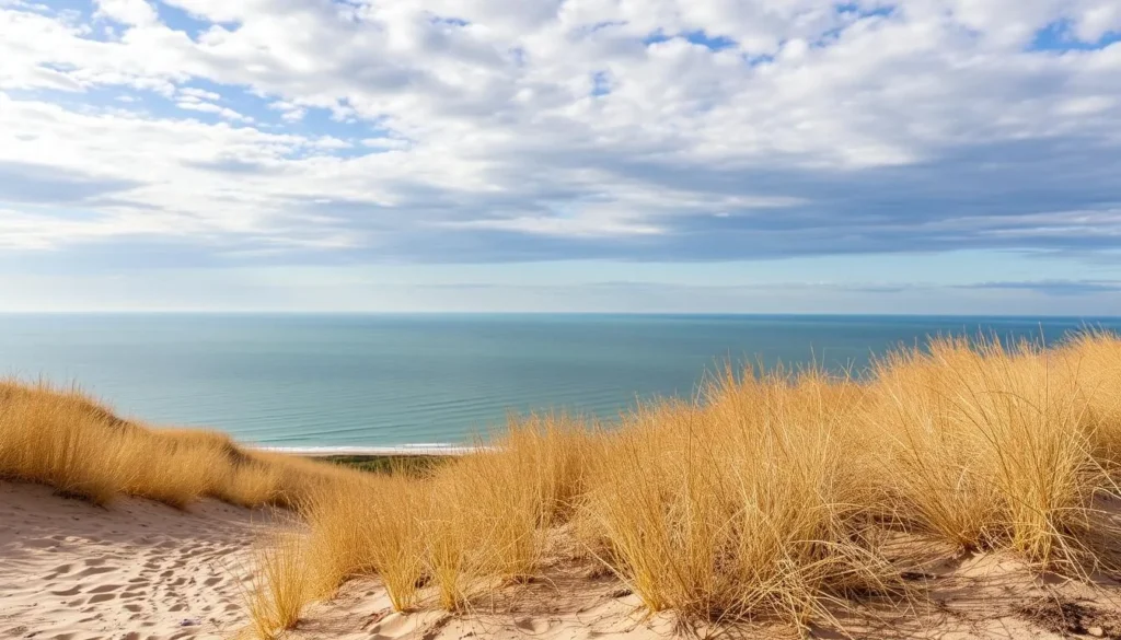 Indiana Dunes State Park with Lake Michigan in the background