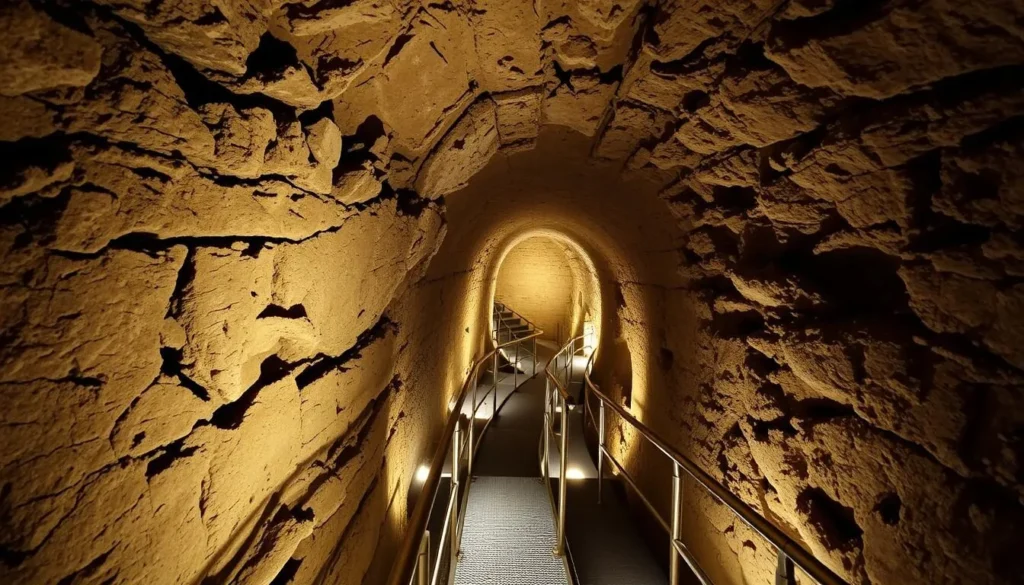Inside the ancient Great Orme Copper Mines showing the prehistoric mining tunnels Inside the ancient Great Orme Copper Mines showing the prehistoric mining tunnels