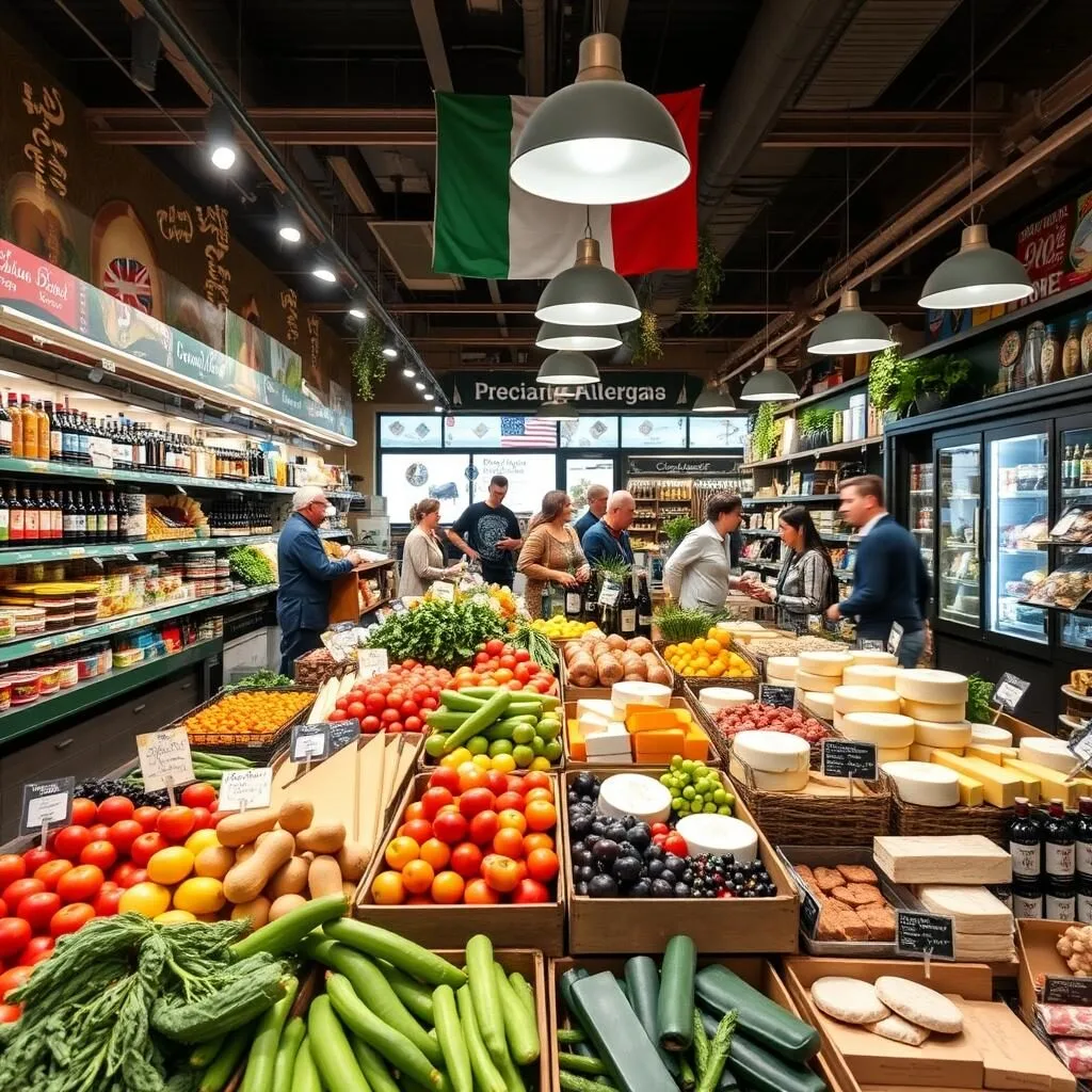 Italian market with fresh produce and imported goods in Washington DC