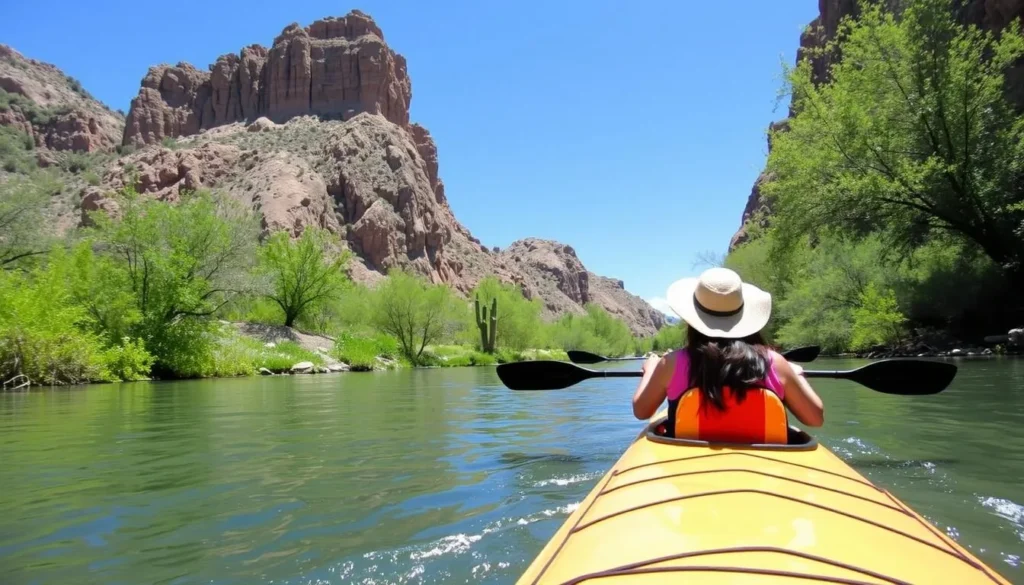 Kayaking in Salt River, Scottsdale