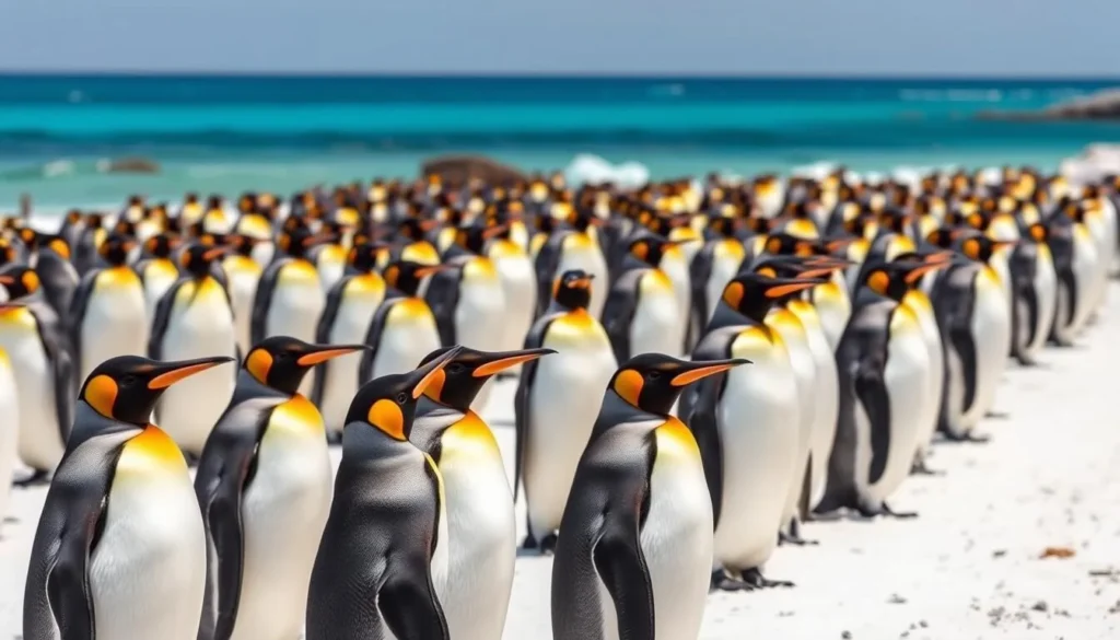 King penguins at Volunteer Point in the Falkland Islands King penguins at Volunteer Point in the Falkland Islands
