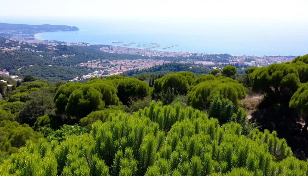 La Croix des Gardes Nature Park with a panoramic view over the Bay of Cannes