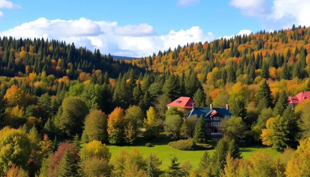 Lahemaa National Park landscape with lush forests and grand manor houses