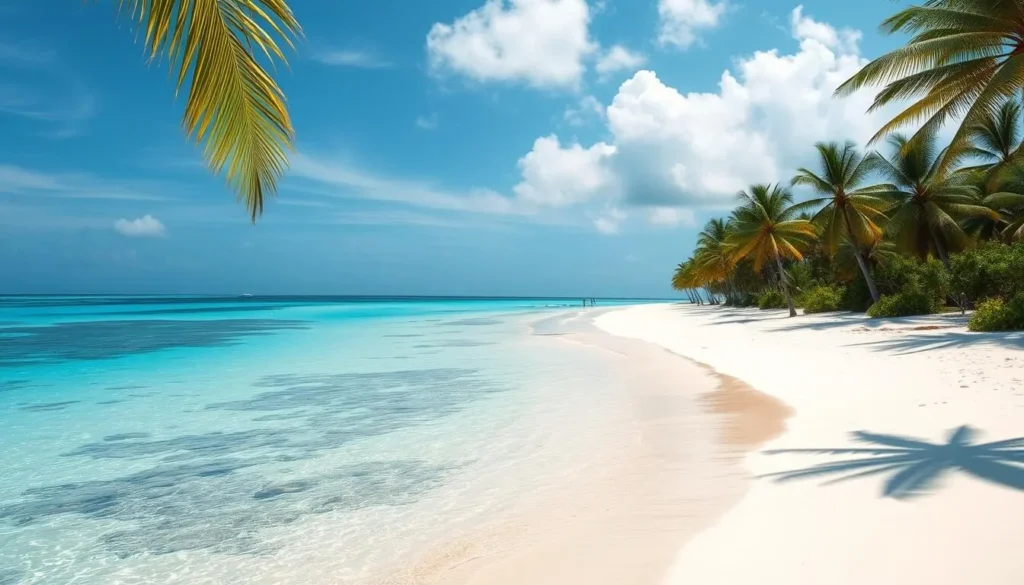 Laura Beach on Majuro Atoll with white sand and turquoise waters Laura Beach on Majuro Atoll with white sand and turquoise waters