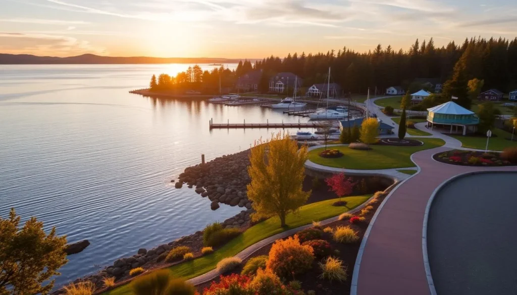 Liberty Bay in Poulsbo, Washington, with its waterfront parks and walking trails