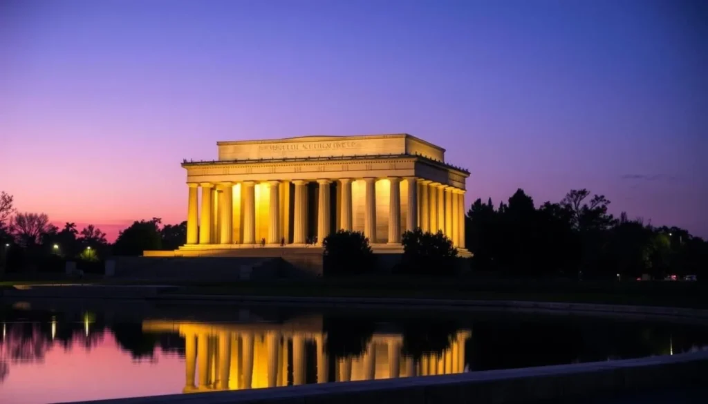 Lincoln Memorial at dusk