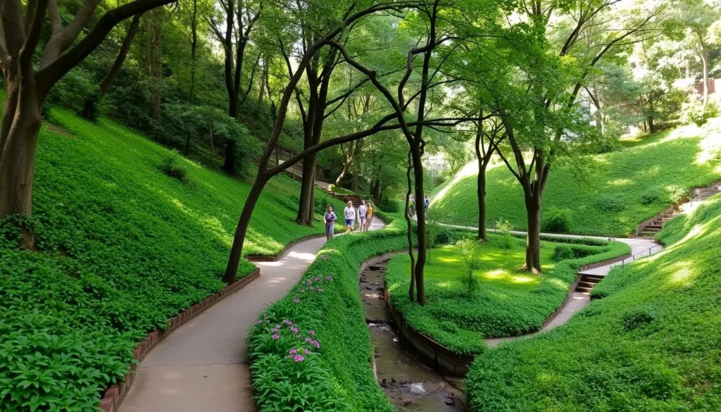 Lush greenery and walking paths at Parque Ecológico La Flora in Bucaramanga Lush greenery and walking paths at Parque Ecológico La Flora in Bucaramanga