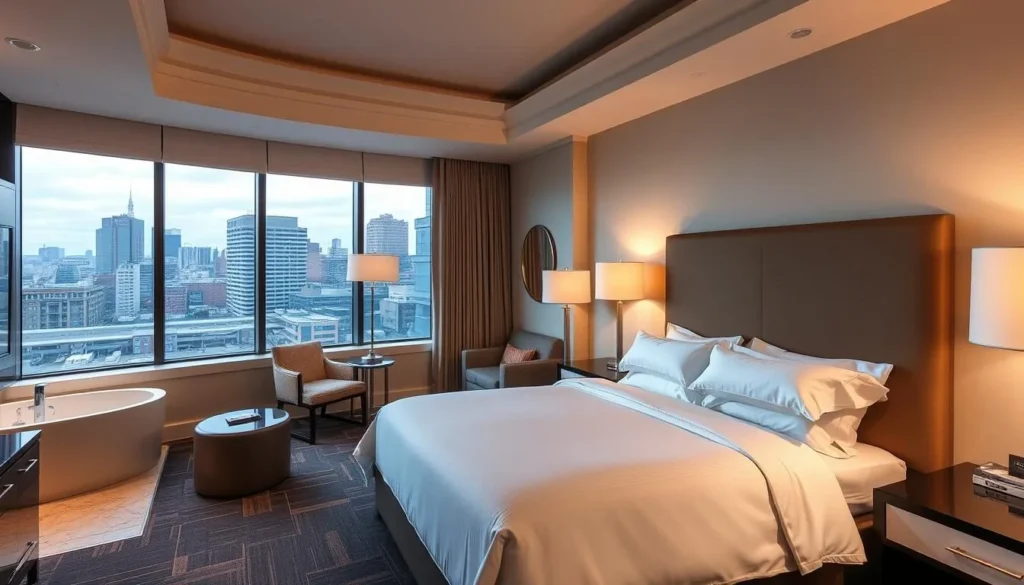 Luxury hotel room interior in Hartford Connecticut