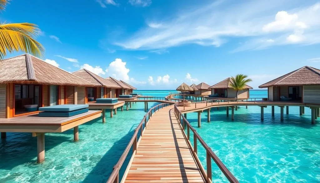 Luxury overwater bungalows in the Maldives with private pools