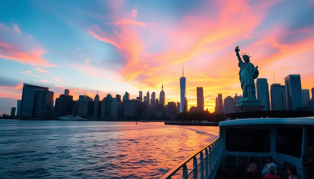 Manhattan harbor cruise with the Statue of Liberty and skyline Manhattan harbor cruise with the Statue of Liberty and skyline