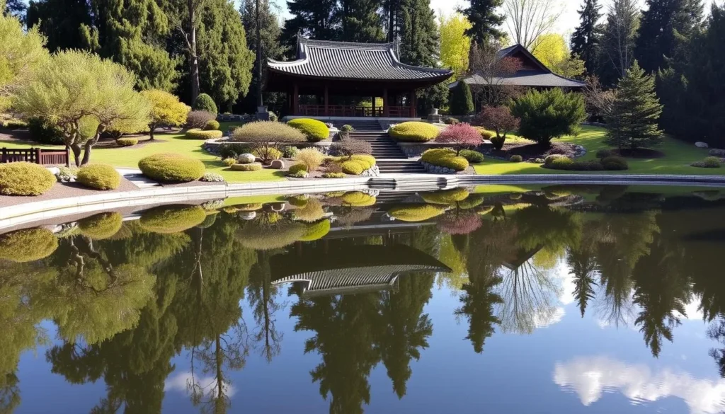Manito Park Spokane with Japanese garden and mirror pond
