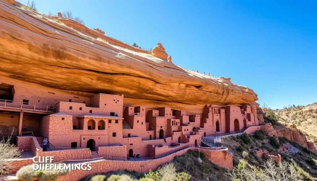 Manitou Cliff Dwellings showing ancient pueblo architecture