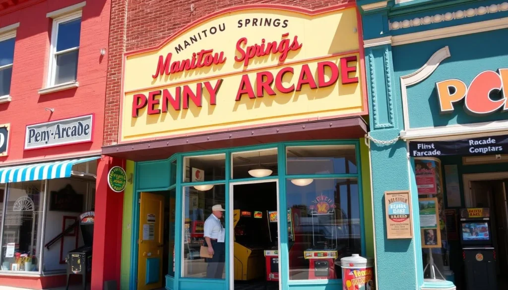Manitou Springs Penny Arcade with vintage games and colorful storefronts