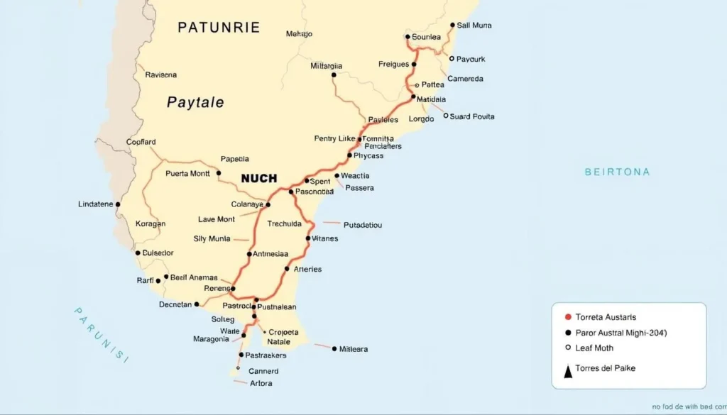 Map showing the main entry points to Chilean Patagonia including Puerto Montt and Punta Arenas Map showing the main entry points to Chilean Patagonia including Puerto Montt and Punta Arenas