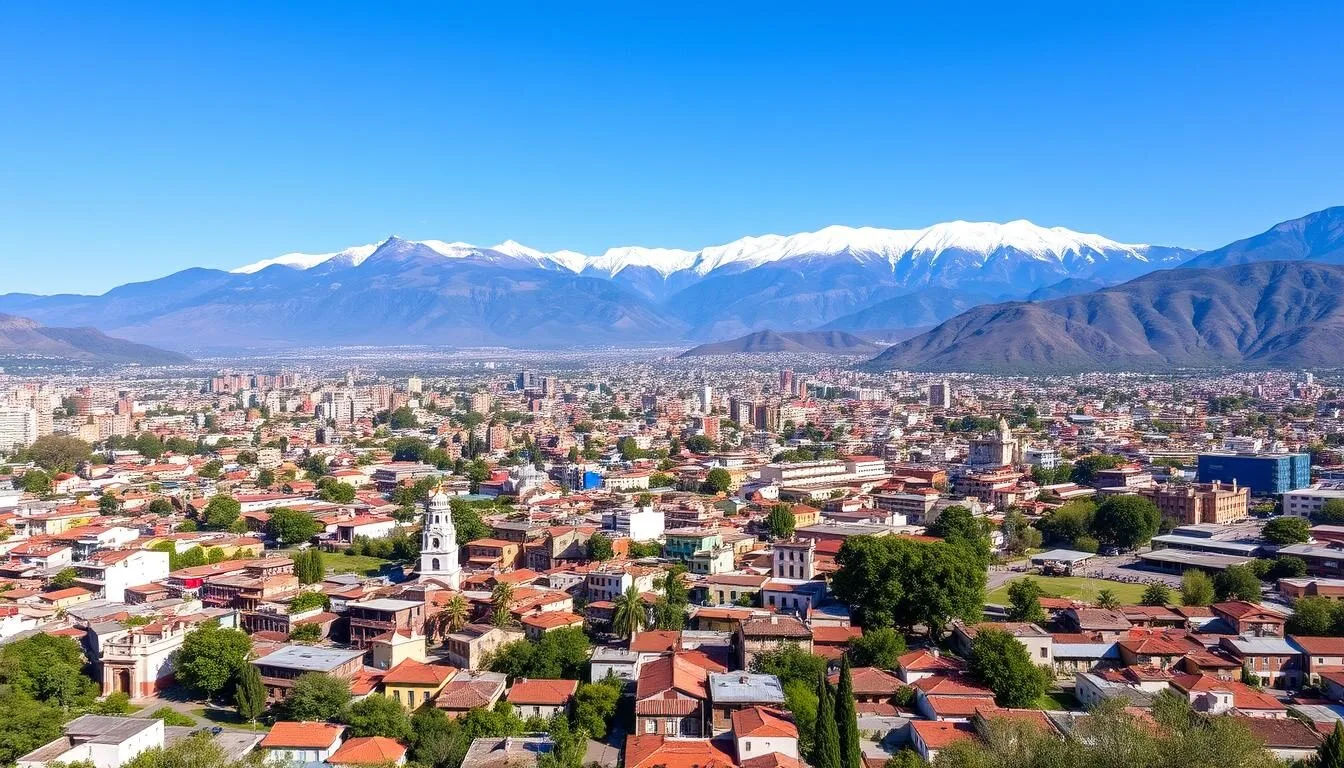 Mérida city with Andes mountains in background, Venezuela