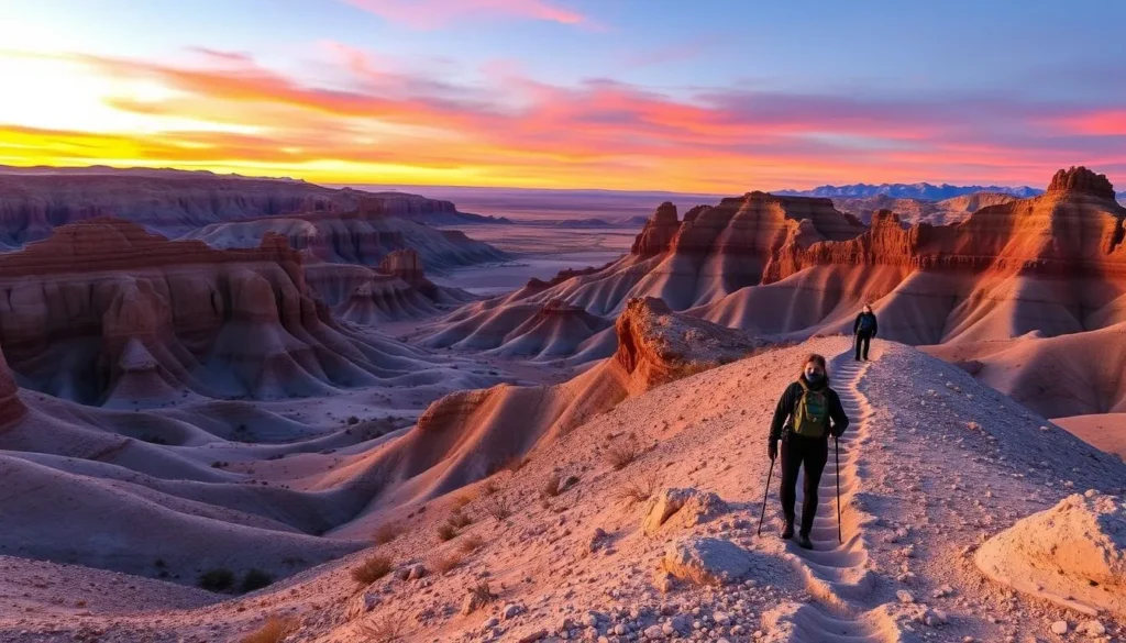 Moon Valley landscape with hikers