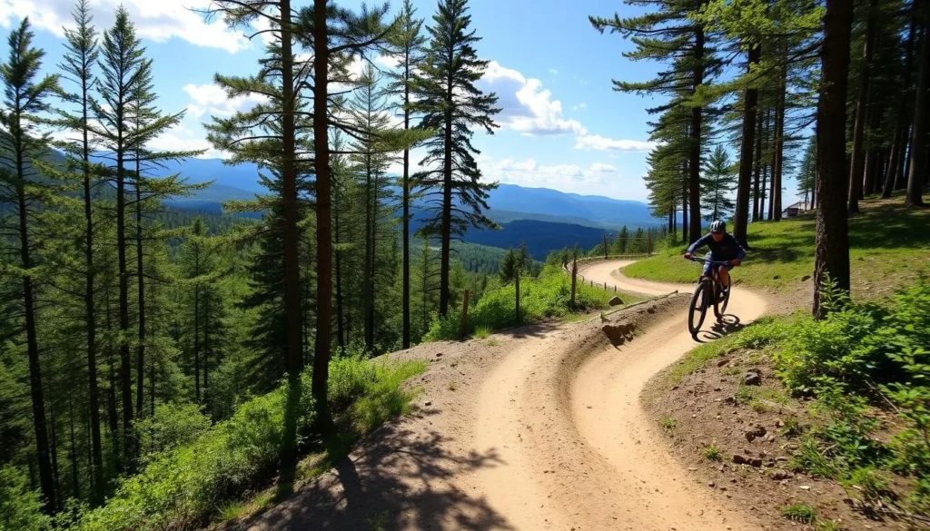 Mountain biking trails at Windham Mountain Bike Park in New York Mountain biking trails at Windham Mountain Bike Park in New York