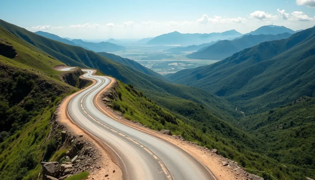 Mountain road in Timor-Leste with scenic views Mountain road in Timor-Leste with scenic views