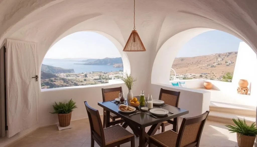 Naxos Cave Suites with a beautiful breakfast area