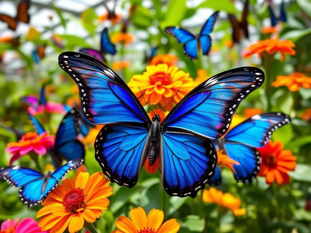 Neotropical Butterfly Park in Lelydorp with colorful butterflies