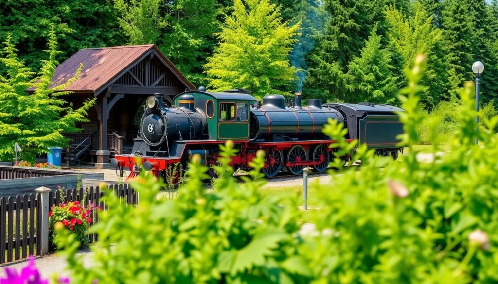 Northwest Railway Museum with a historic train